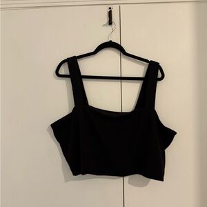 NWT Fashion Nova Curve plus size black square neck crop top tank